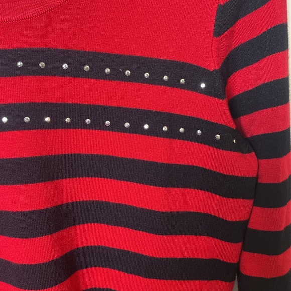 Conrad C Medium Red/Black Sweater with Sequins - Picture 5 of 8